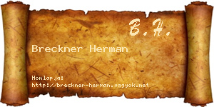 Breckner Herman névjegykártya